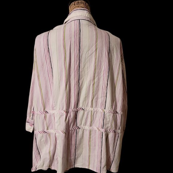 Lane Bryant Button Down Striped Tie front Blouse Size 26/28 - Picture 6 of 7